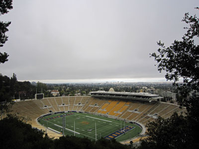 California Memorial Stadium, seen from an overlook