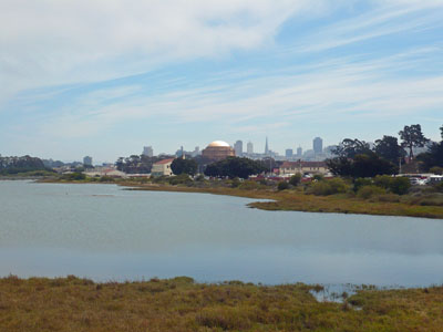 Exploratorium and downtown, seen from Crissy Field