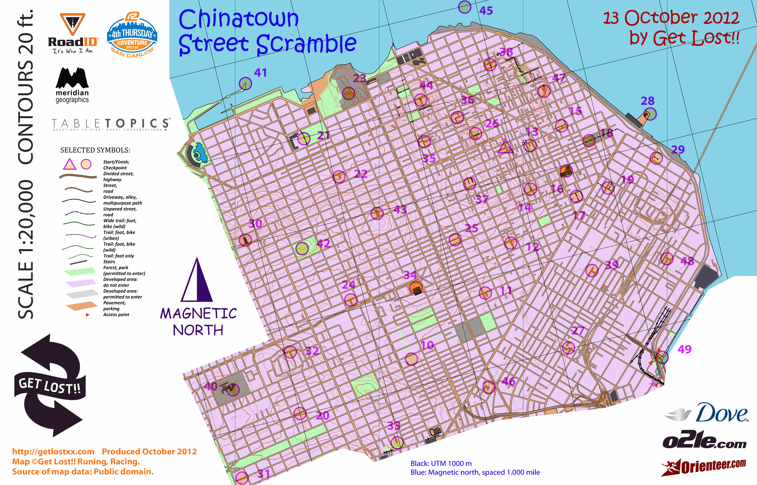 Chinatown Street Scramble 2012 map