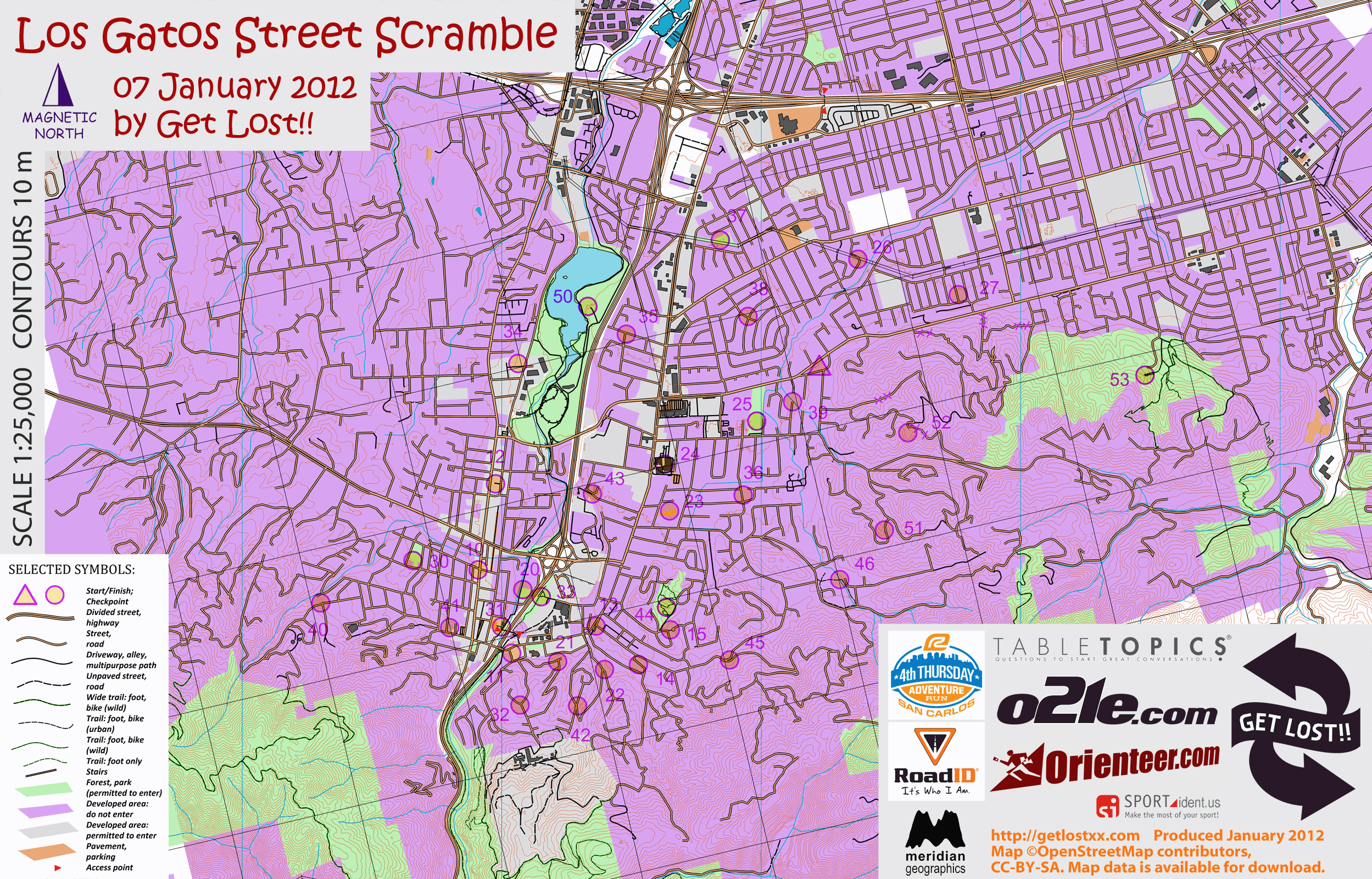 Los Gatos Street Scramble 2012 map