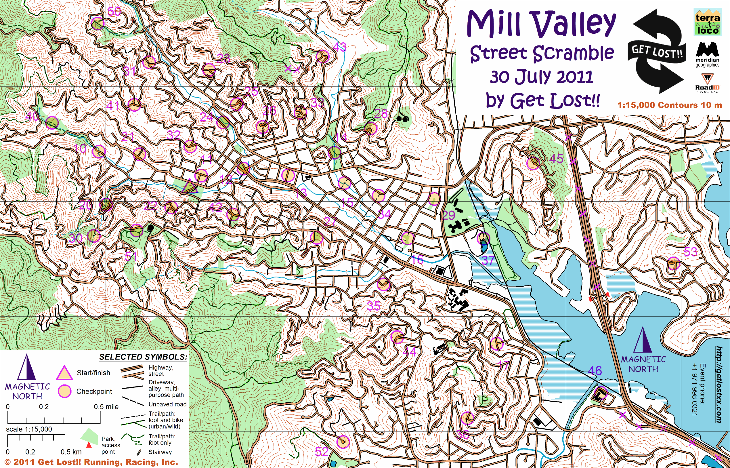 Mill Valley Street Scramble 2011 map