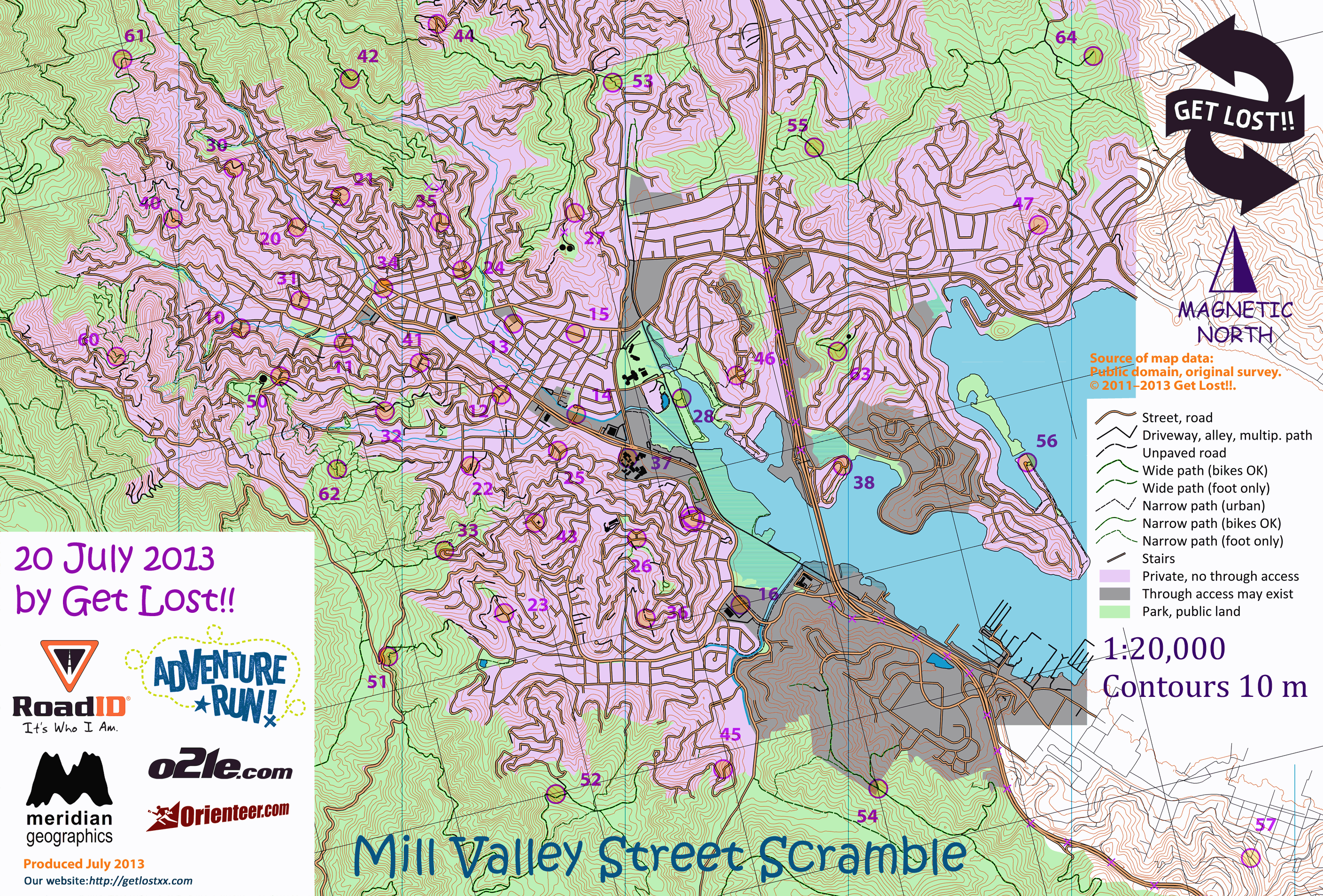 Mill Valley Street Scramble 2013 map