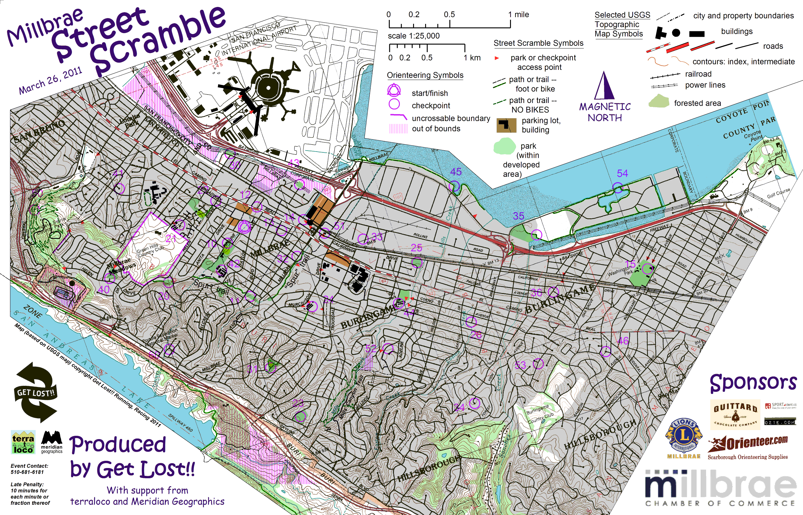 Millbrae Street Scramble 2011 map