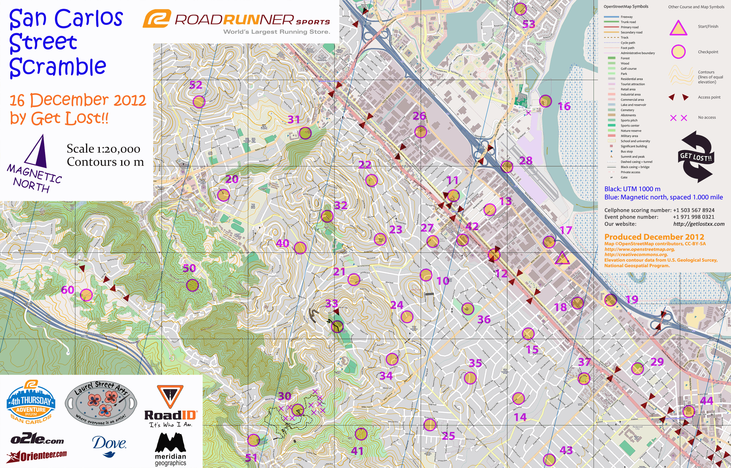 San Carlos Street Scramble 2012 map